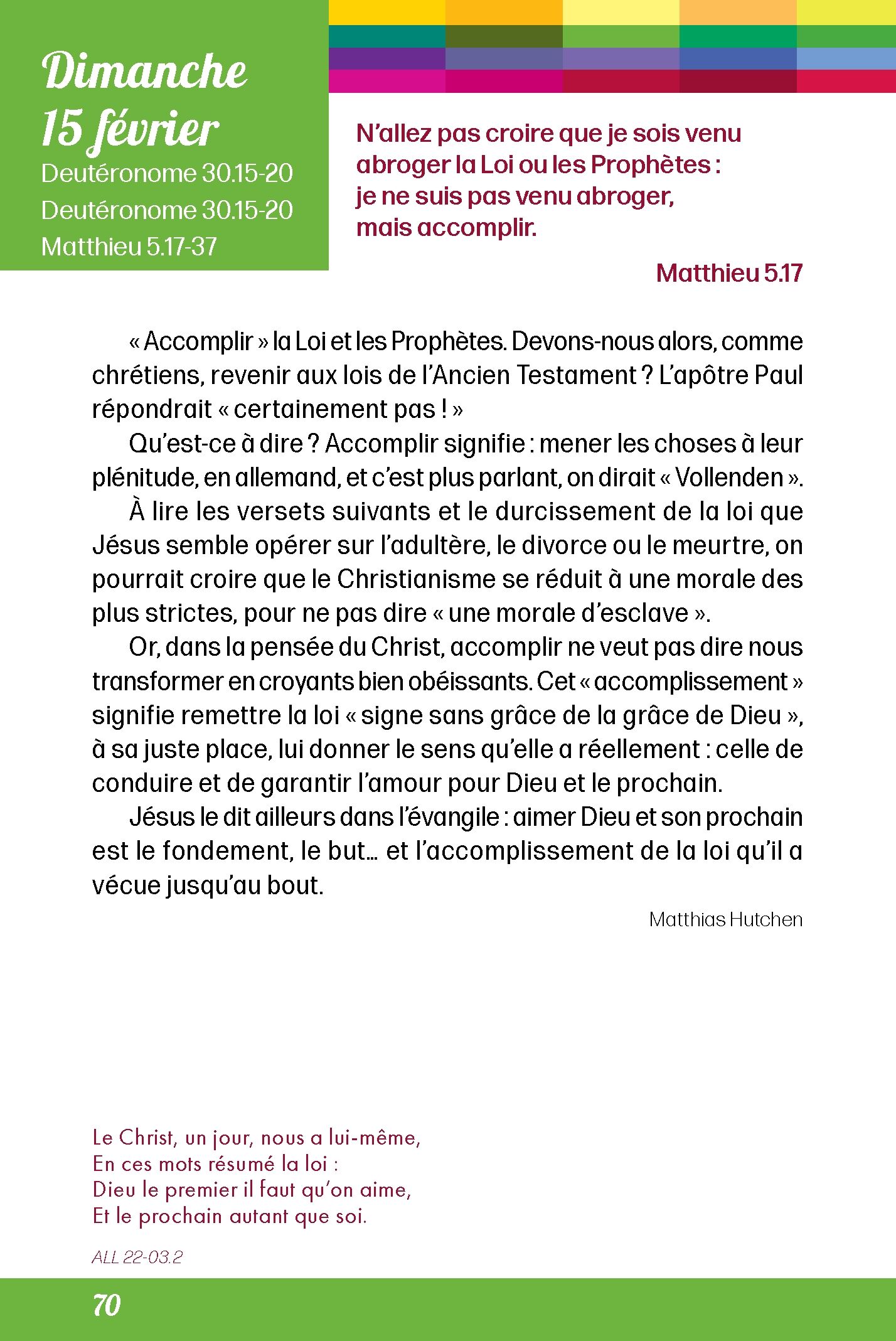 Pain quotidien 15/02/2026