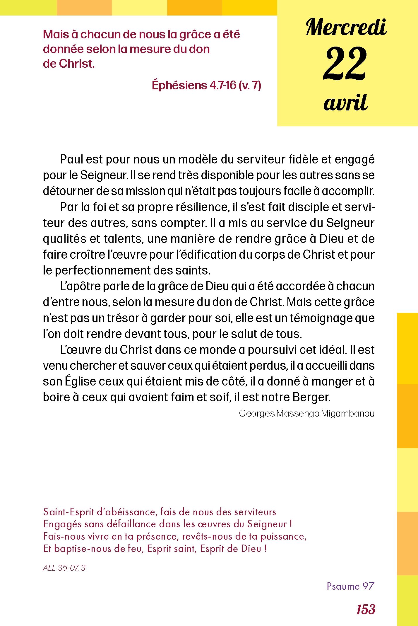 Pain quotidien 22/04/2026