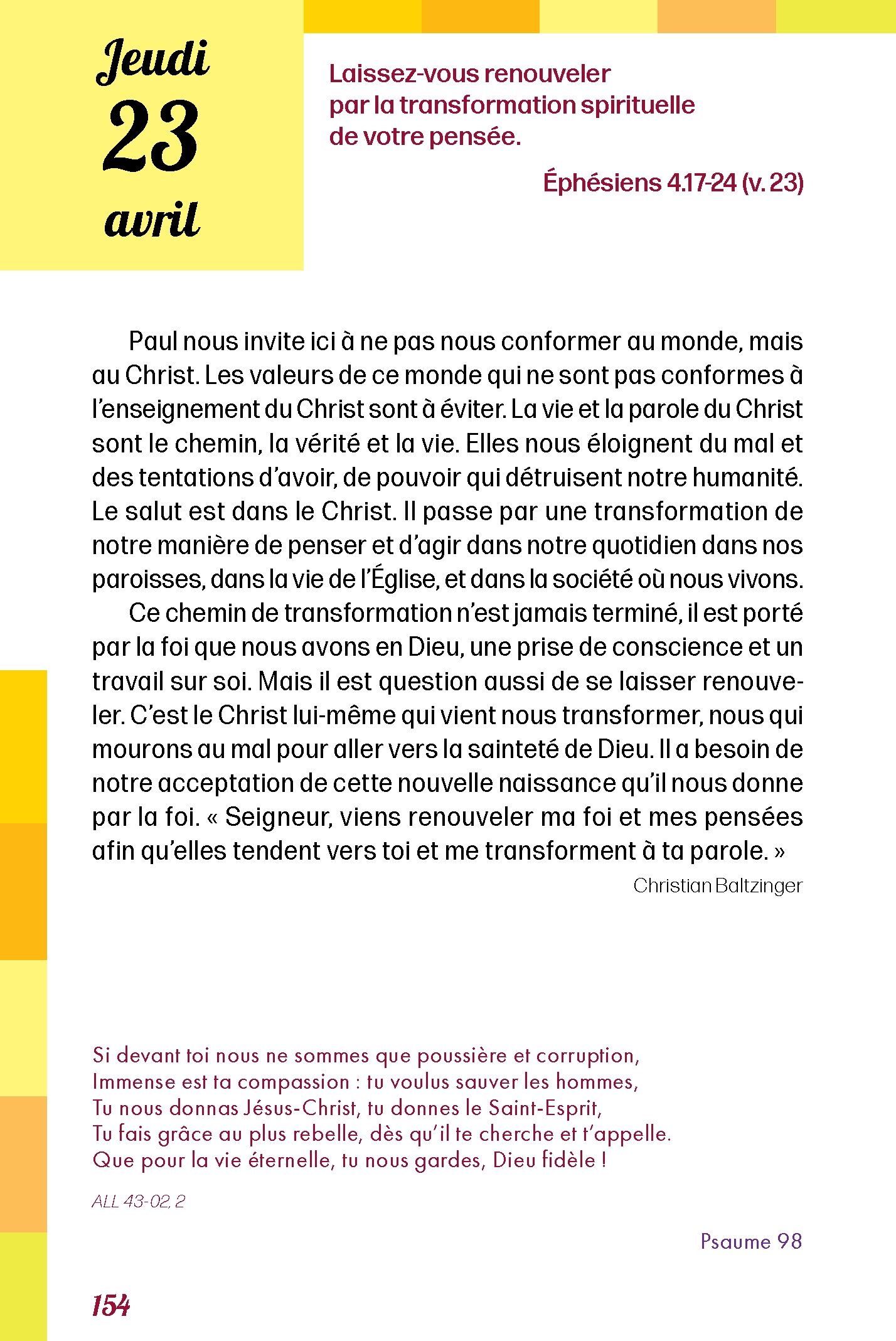 Pain quotidien 23/04/2026